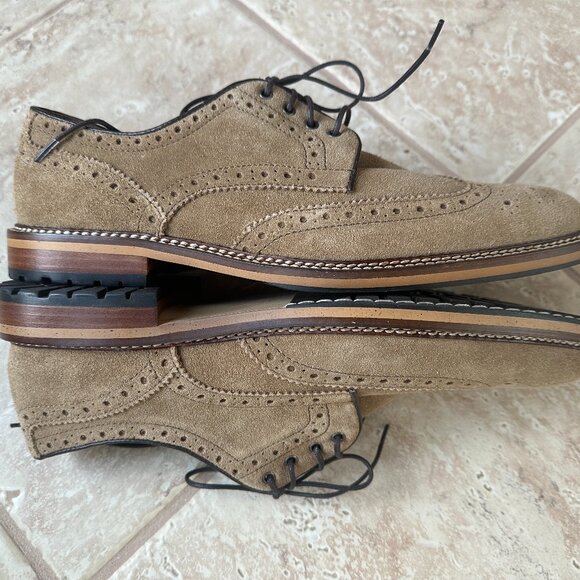 JOSEPH ABBOUD MEN\'S WING TIP SUEDE LEATHER FREDERICK DRESS SHOES:NIB TAN  9M main image 7